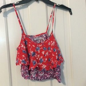 Urban Outfitters Floral Cropped Tank Top